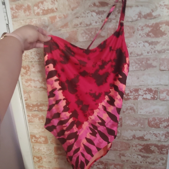Aerie One Shoulder One Piece Swimsuit tie dye - Picture 6 of 8